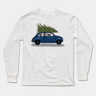 Bringing Home the Christmas Tree Blue Long Sleeve T-Shirt